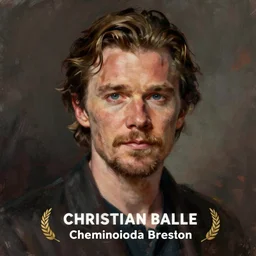 portrait of christian bale, digital painting by illustratordean
