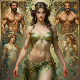 goddess of nature, accurate anatomy, only two hands, highly detailed, digital painting, artstation, concept art, smooth, sharp focus, illustration, Unreal Engine 5, 8K, art by artgerm and greg rutkowski and alphonse mucha and IFBB pro fitness photograph