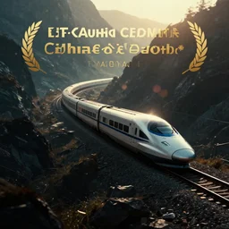 a 3 5 mm photo of a futuristic high speed rail train winding through the mountains, cyberpunk, dark, chiaroscuro, splash art, movie still, bokeh, canon 5 0 mm, cinematic lighting, dramatic, film, photography, golden hour, depth of field, award - winning, anamorphic lens flare, 8 k, hyper detailed, 3 5 mm film grain