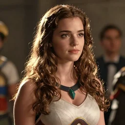 film still of a beautiful young woman who looks like a mercy from overwatch in a movie by michel gondry, random background scene