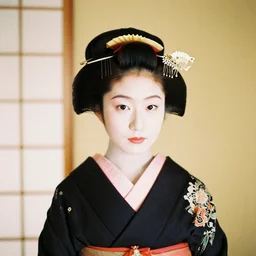 Portrait Photograph of a Japanese Geisha Kodak Portra 400 Color Negative Film