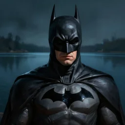 batman portrait, dramatic light, lake background, 2 0 0 mm focal length, painted by stanley lau, painted by greg rutkowski, painted by stanley artgerm, digital art, trending on artstation