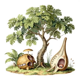 hyperrealistic detailed illustration of the natural biological world by ernst haeckel