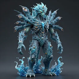 concept of water elemental, intricate details, many eyes on body, houdini, daily render, reshift 3 d, masanori warugai, artstation, marco bucci