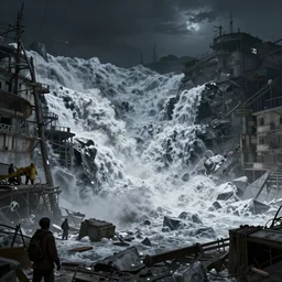 a beautiful very detailed render of urbex avalanche by albert bierstadt, nightvision azeroth liberty city magic realism solar wind neon noir morning sun tundra futuristic laser san andreas, archdaily, wallpaper, highly detailed, trending on artstation.