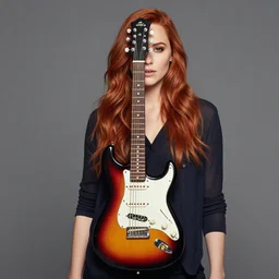 gal gadot redhead guitar full portrait, 3 5 mm