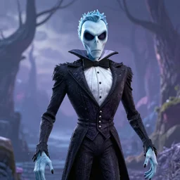 ice bender comic book character art epic scenery the style of tim burton, stylish clothing, highly detailed, realistic, cinematic composition, bob ross matte painting, depth of field, sharp focus, octane render, unreal engine