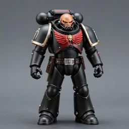 photograph of black and red fascist space marine uniform
