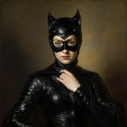 detailed potrait ofcatwoman in baroque painting, girl graceful,, painting by gaston bussiere, craig mullins, j. c. leyendecker, lights, art by ernst haeckel, john william godward, hammershøi,,