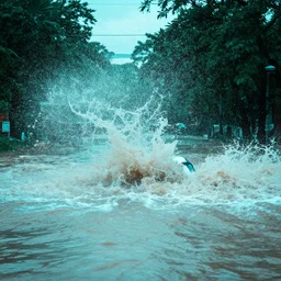 al flash flood made of turquoise