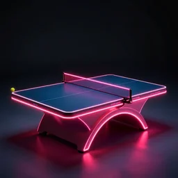 A futuristic neon ping pong table.