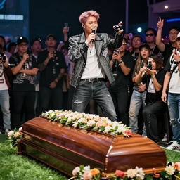 Psy performing Gangnam Style on a funeral