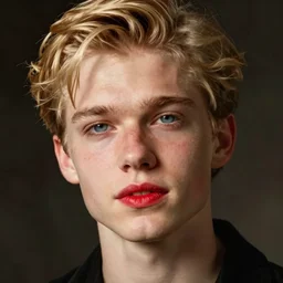he was certainly wonderfully handsome, with his finely curved scarlet lips, his frank blue eyes, his crisp gold hair. There was something in his face that made one trust him at once. All the candour of youth was there, as well as all youth’s passionate purity, hyperrealistic caravaggio light