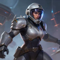 portrait of a starship captain with a helmet as an apex legends character digital illustration portrait design by, wayne barlowe detailed, gorgeous lighting, action dynamic portrait