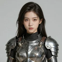 a photorealistic character portrait of an attractive young girl, partially clothed in metal-plated battle armor, olive skin, long dark hair, beautiful bone structure, symmetrical face, perfect eyes, intricate, elegant, digital painting, concept art, illustration, sharp focus, minimal artifacts, volumetric lighting, from Metal Gear, in the style of Ruan Jia and Mandy Jurgens and Greg Rutkowski, trending on Artstation, award winning