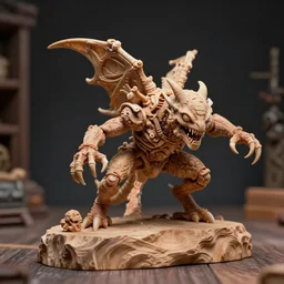 spawn is infested by the carnage symbionte, wood - carving