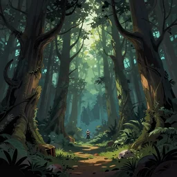 enchanted forest, wide angle shot, vector art, by frank frazetta and salvador dali