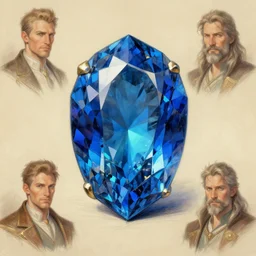 a detailed sketch of an enchanted blue topaz, by justin gerard and greg rutkowski, digital art, realistic painting, dnd, character design, trending on artstation