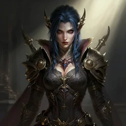 diablo 4 lilith, beautiful face, rule of thirds, intricate outfit, spotlight, by greg rutkowski, by jeremy mann, digital painting