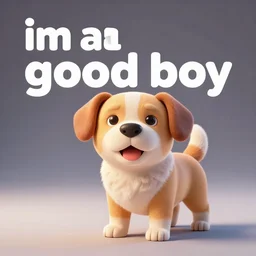 a picture of a dog with the text im a good boy artstation 3 d octane render blender artstation ue 5, unreal engine, cinema 4 d, 8 k, epic cinematic render,