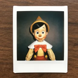polaroid photo of real life pinocchio