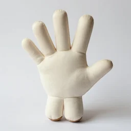 a detailed well made handmade plush toy of a human hand.