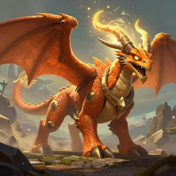 mount epic swift orange raptor screenshot world of warcraft mounts worldboss bioluminecant light concept sketch art and by feng zhu alena aenami artworks in 4 k beeple, by thomas kinkade heartstone overwatch blizzard 3 d rtx hdr