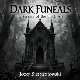 a black, gothic the cover art for dark funerals the secrets of the black arts by jozef szermentowski, tumblr, gothic art, gothic, dark and mysterious