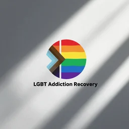 LGBT addiction recovery logo, colorful minimalist vector art