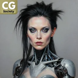 cyborg bjork, a photorealistic painting by wang duo, featured on cg society, photorealism, behance hd, ultrafine detail, high detail