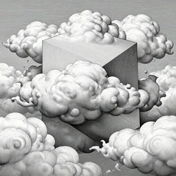“geometrically surreal order of clouds, extremely high detail, photorealistic, intricate line drawings, dotart, album art in the style of James Jean”