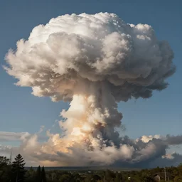 nuclear mushroom cloud in the shape of bob ross
