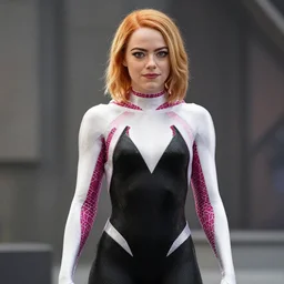 Emma Stone as Spider Gwen in the new Spider-Man movie