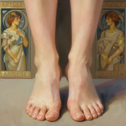 woman's feet, highly detailed, digital painting, artstation, concept art, smooth, sharp focus, illustration, by artgerm and alphonse mucha