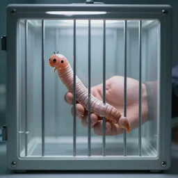 a worm that makes people feel sad being held captive and isolated in an isolator system