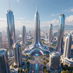 beautiful cybernetic and futuristic city, in style of Agnus McKie, Intricate Details, 8k resolution post-processing, vibrant colors, epic, awe, smooth