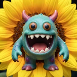 sunflower, human mouth, monster, mutant, 8 5 mm