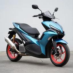 photo of a rgb tuning scooter, aerox, tuning award, big chrome exhaust, colorful rims, 8 5 mm, f / 1. 3