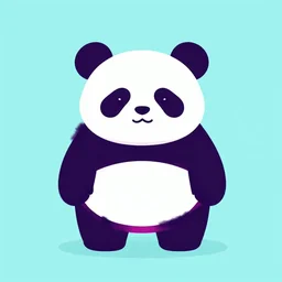 minimalist vector art of a cyan and magenta panda, cute, trending on artstation, 8 k, 4 k