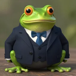 a frog with a suit, he is a real gentleman
