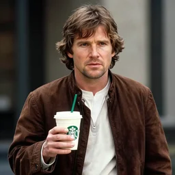 paparazi photo of Luke Skywalker in a starbucks drinking coffee