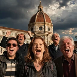 a few italians screaming at the camera