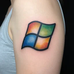 windows xp, arm tattoo ink