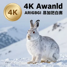 photograph of a arctic hare on a mountain, winter, landscape photography, award winning, canon, soft lighting, sony, nikon, 4 k, hd