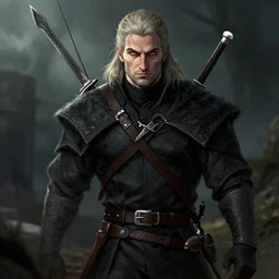 Janusz Walczuk as a witcher, digital art,