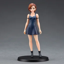 anime figurine of emma watson, studio lighting, product photo