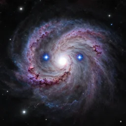 a nebula shaped like a head with stars for eyes