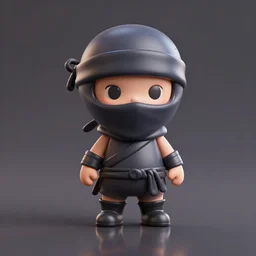 a realistic diminutive ninja figurine, realistic, 3 d render, behance, octane render, glossy, reflecting, cute