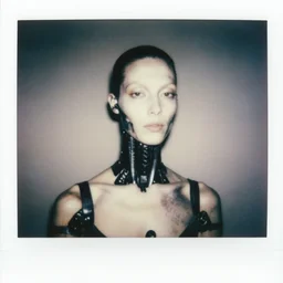 a black and white photograph of cybernetic androgyny, in the style of egon schiele, by jenny saville, fashion photography, film photography, polaroid photo, surreal, soft lighting, portrait photography