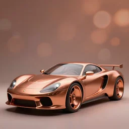 surrealism car design painted in copper. len blur background bokeh. art by ismail inceoglu, filip hodas, and pixar.